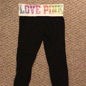 pink yoga Capri pants